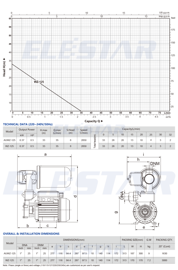 WZ elestar water pump