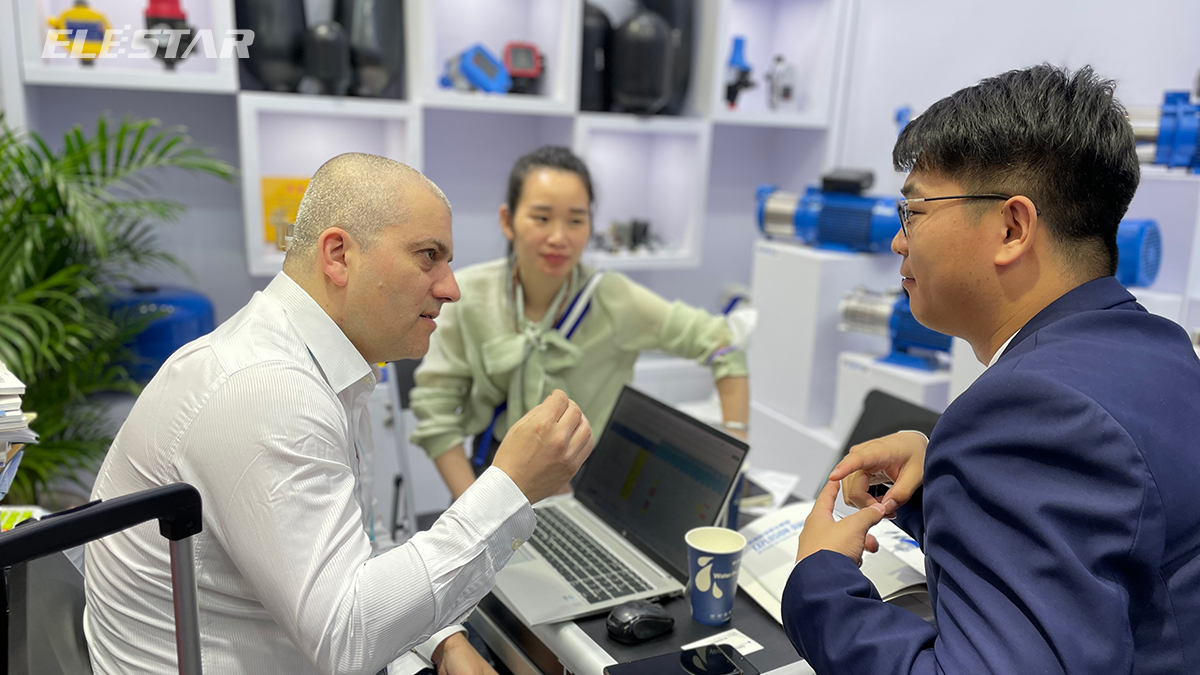 Elestar water pump booth at the 133rd Canton Fair