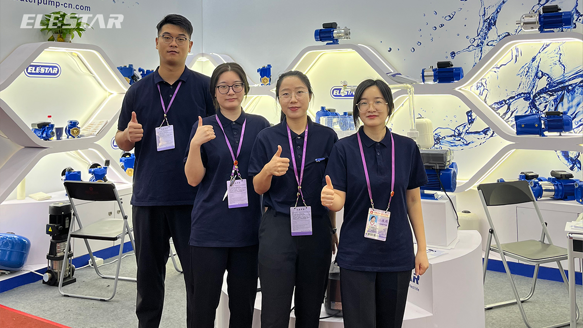 Elestar water pump booth at the 134th Canton Fair