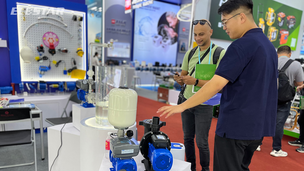 Elestar water pump booth at the 134th Canton Fair