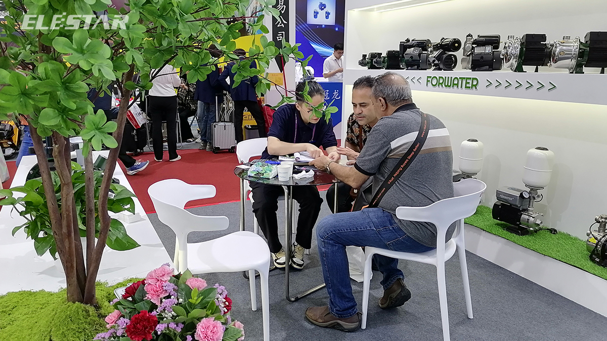 Elestar water pump booth at the 135th Canton Fair